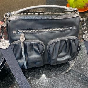 MZ Wallace Black Metallic small Paige crossbody